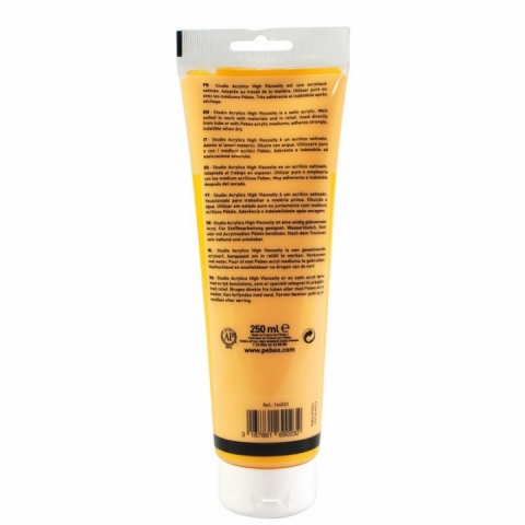 Culori acrilice Studio High Viscosity, Pebeo, 250ml, Medium Cadmium Yellow 23