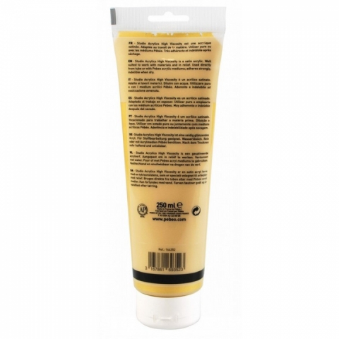 Culori acrilice Studio High Viscosity, Pebeo, 250ml, Metallic Gold 352