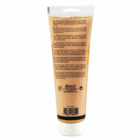 Culori acrilice Studio High Viscosity, Pebeo, 250ml, Metallic Rich Gold 350