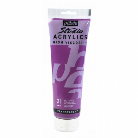 Culori acrilice Studio High Viscosity, Pebeo, 250ml, Oriental Violet 21