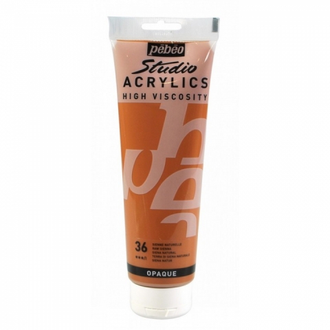 Culori acrilice Studio High Viscosity, Pebeo, 250ml, Raw Sienna 36