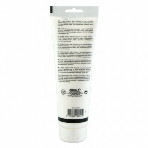 Culori acrilice Studio High Viscosity, Pebeo, 250ml, Titanium White 11