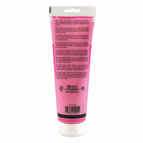 Culori acrilice Studio High Viscosity, Pebeo, 250ml, Vivid Pink 45