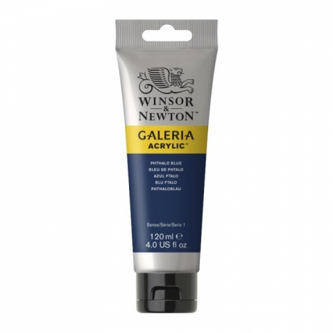 Culori acrilice premium Winsor Newton, Galeria, 120 ml, 516 Phthalo Blue