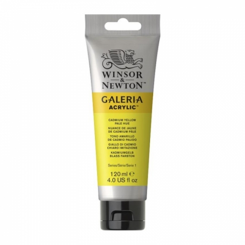 Culori acrilice premium Winsor Newton, Galeria, 120M 114 Cadmium Yellow Pale Hue