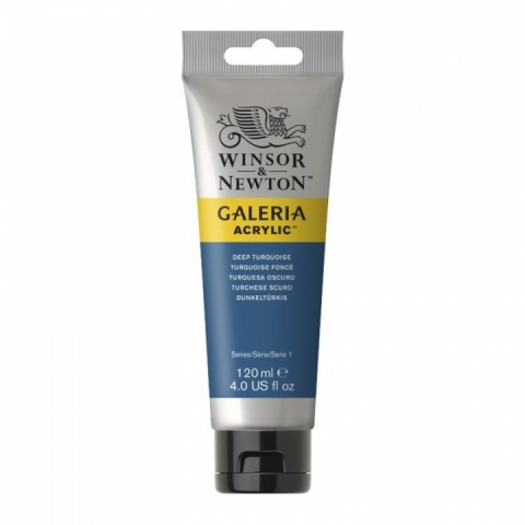Culori acrilice premium Winsor Newton, Galeria, 120M 232 Deep Turquoise
