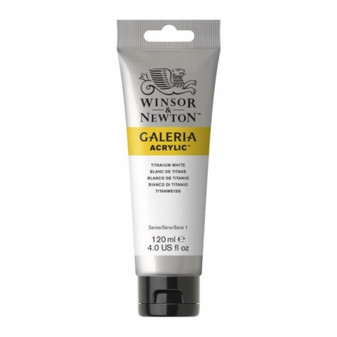 Culori acrilice premium Winsor Newton, Galeria, 120M 644 Titanium White