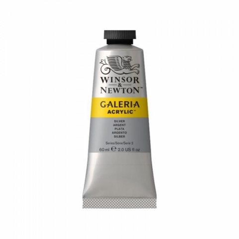 Culori acrilice premium Winsor Newton, Galeria, 60 ml, 617 Silver