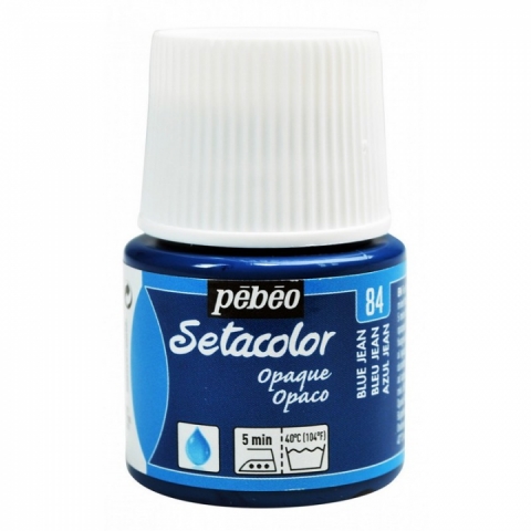 Culori pentru textile Setacolor Opaque Matt Pebeo, 45ml, Blue jeans 84