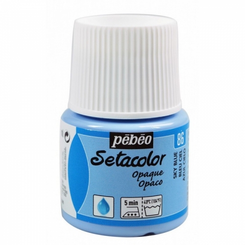 Culori pentru textile Setacolor Opaque Matt Pebeo, 45ml, Sky blue 86