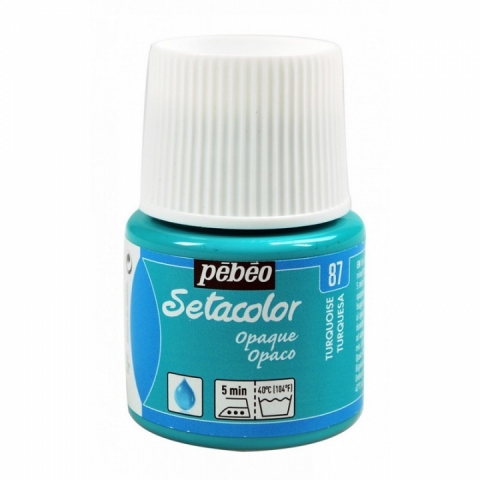 Culori pentru textile Setacolor Opaque Matt Pebeo, 45ml, Turquoise 87