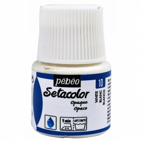 Culori pentru textile Setacolor Opaque Matt Pebeo, 45ml, White 10