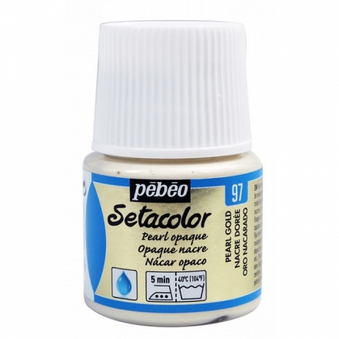 Culori pentru textile Setacolor Opaque Pearl Pebeo, 45ml, Gold pearl 97