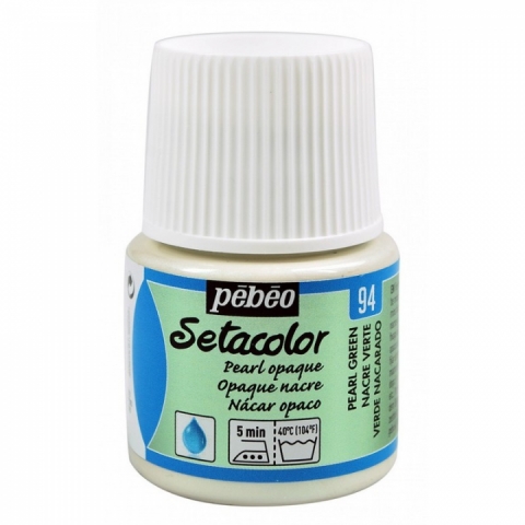Culori pentru textile Setacolor Opaque Pearl Pebeo, 45ml, Green pearl 94