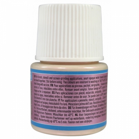 Culori pentru textile Setacolor Opaque Pearl Pebeo, 45ml, Pink pearl 96