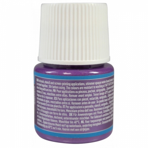 Culori pentru textile Setacolor Opaque Shimmer Pebeo, 45ml, Amethyst 39