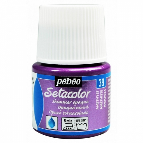 Culori pentru textile Setacolor Opaque Shimmer Pebeo, 45ml, Amethyst 39