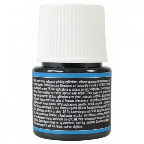 Culori pentru textile Setacolor Opaque Shimmer Pebeo, 45ml, Black 99