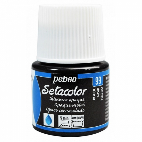 Culori pentru textile Setacolor Opaque Shimmer Pebeo, 45ml, Black 99
