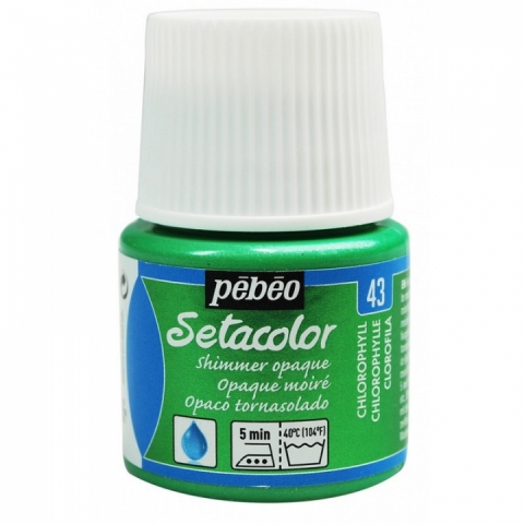 Culori pentru textile Setacolor Opaque Shimmer Pebeo, 45ml, Chlorophyll 43