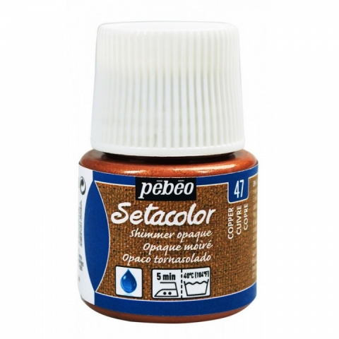 Culori pentru textile Setacolor Opaque Shimmer Pebeo, 45ml, Copper 47