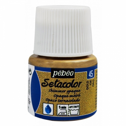 Culori pentru textile Setacolor Opaque Shimmer Pebeo, 45ml, Gold 45