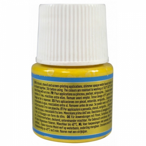 Culori pentru textile Setacolor Opaque Shimmer Pebeo, 45ml, Rich yellow 36