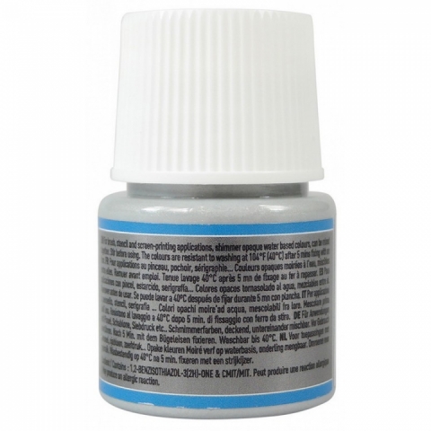 Culori pentru textile Setacolor Opaque Shimmer Pebeo, 45ml, Silver 60