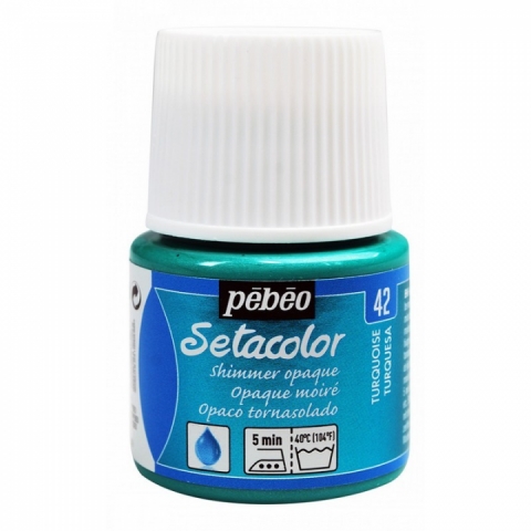 Culori pentru textile Setacolor Opaque Shimmer Pebeo, 45ml, Turquoise 42