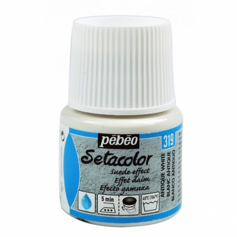 Culori pentru textile Setacolor Opaque Suede Pebeo, 45ml, Antique white 319