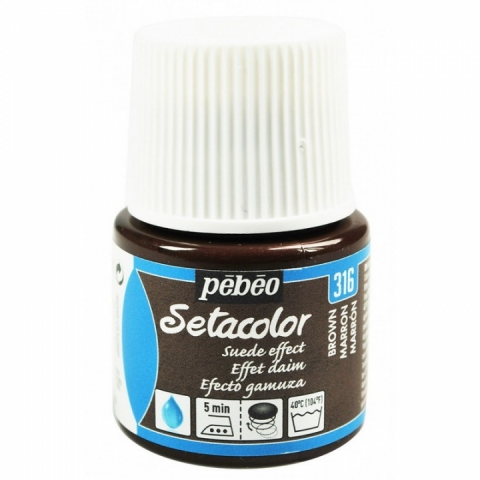 Culori pentru textile Setacolor Opaque Suede Pebeo, 45ml, Brown 316