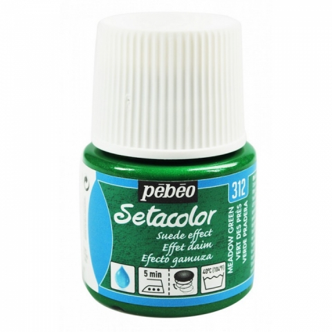 Culori pentru textile Setacolor Opaque Suede Pebeo, 45ml, Meadow green 312