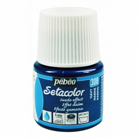Culori pentru textile Setacolor Opaque Suede Pebeo, 45ml, Navy 308