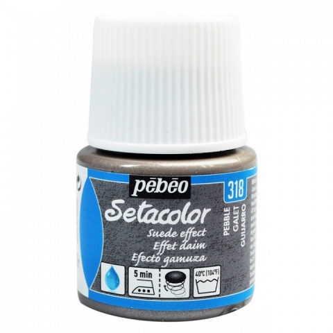 Culori pentru textile Setacolor Opaque Suede Pebeo, 45ml, Pebble 318