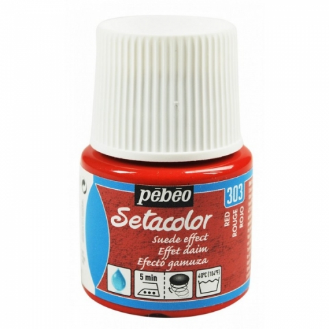 Culori pentru textile Setacolor Opaque Suede Pebeo, 45ml, Red 303