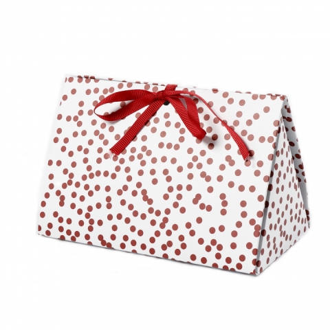 Cutie cadou puncte rosii, 15 x 7 x 8 cm 25361