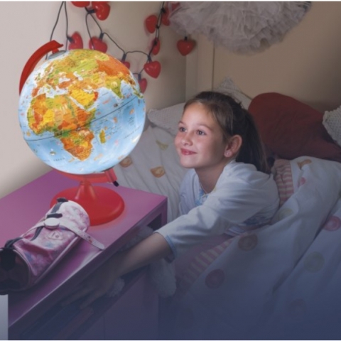 Glob geografic pamantesc iluminat Zoo 25 cm
