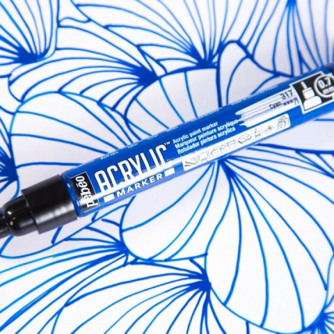 Marker Pebeo, Acrylic, 0.7mm, Cyan 17