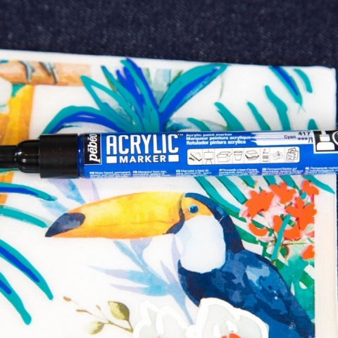 Marker Pebeo, Acrylic, 1.2mm, Cyan 17