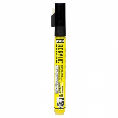 Marker Pebeo, Acrylic, 1.2mm, Fluo yellow 41