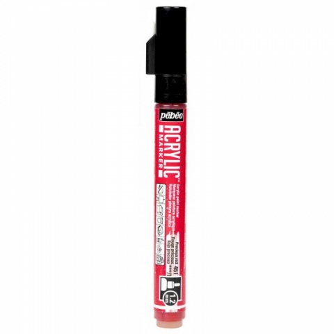 Marker Pebeo, Acrylic, 1.2mm, Precious red 51