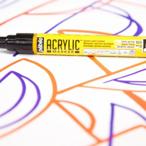 Marker Pebeo, Acrylic, 4mm, Dark yellow 03