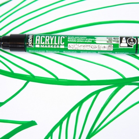 Marker Pebeo, Acrylic, 4mm dalta, Green 23
