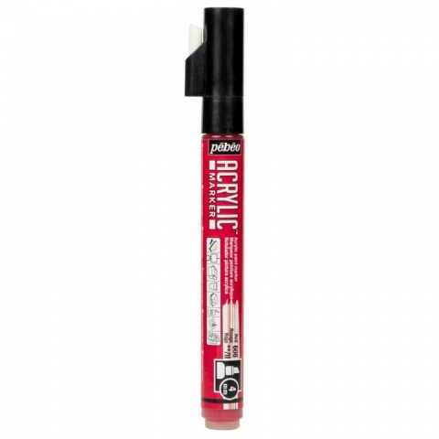 Marker Pebeo, Acrylic, 4mm dalta, Red 08