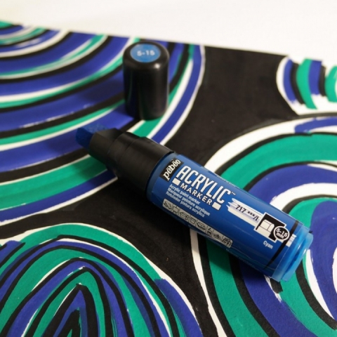 Marker Pebeo, Acrylic, 5-15mm multi-stroke, Emerald green 22