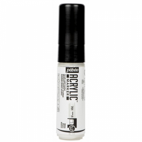 Marker Pebeo, Acrylic, 5-15mm multi-stroke, White 01