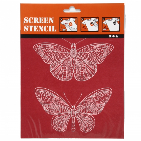 Sablon serigrafie fluture 20x22 cm 27065