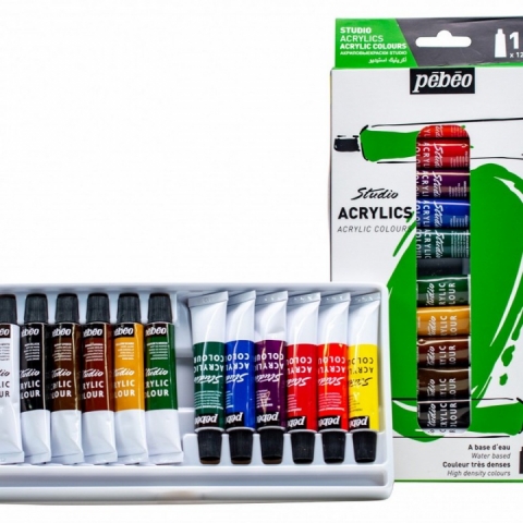 Set 12 culori acrilice x 12ml, Studio Pebeo